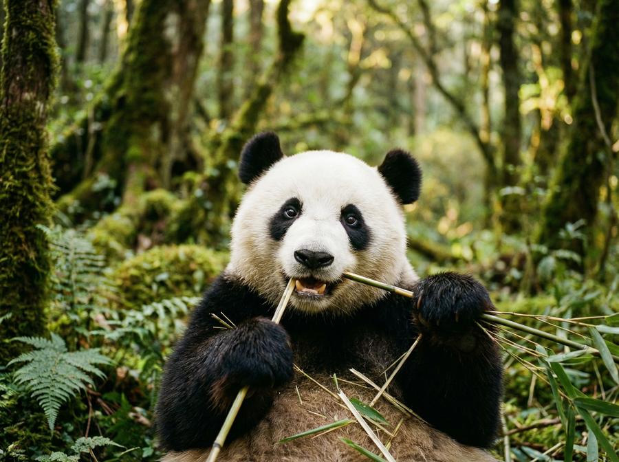 海角网熊猫视频教程 大熊猫竹林觅食写真